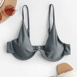Plunge underwire push up bikini top